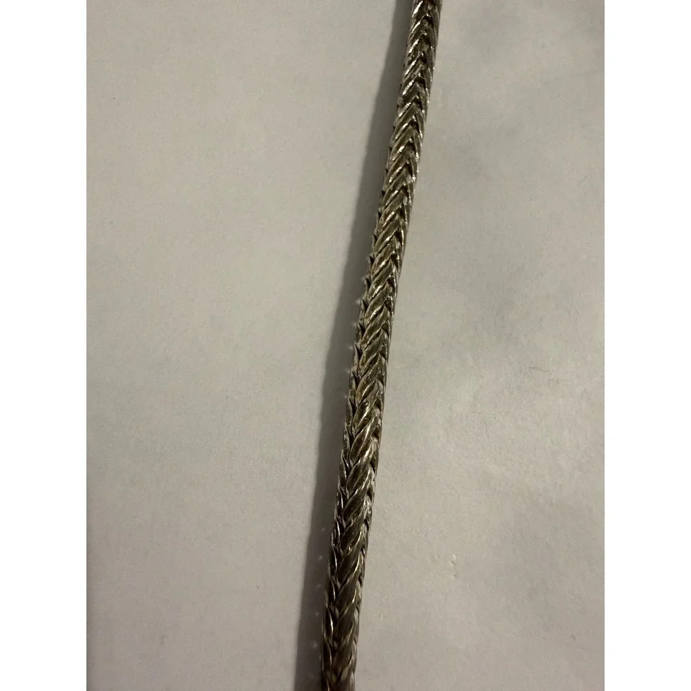 Vintage Ornate Silver Tone Scroll Slide Pendant Wheat Chain Necklace Boho 1.75in